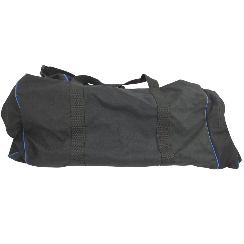 Vintage Gatorade Duffel Bag Large 28x12x12 Black Blue Embroidered Canvas Straps